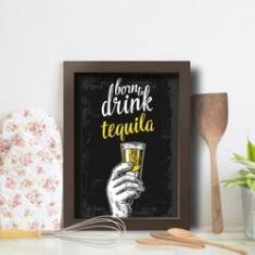 Imagem de Quadro Cozinha e Bar Frase Tequila 33x43cm Moldura Marrom