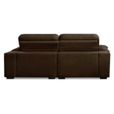 Imagem de Sofa Retratil Reclinavel 2 Lugares 2,90m Crystal Veludo Marrom Lansofbr