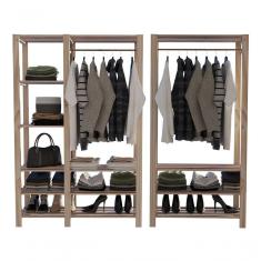 Imagem de Arara Guarda Roupa Duplo Pinus Organizadores