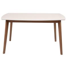 Imagem de Mesa de Madeira Maciça e Mdf L135 X P 90 X Alt 77 Linea Natural/OffWhite