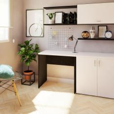 Imagem de Mesa Reta Corp 25mm 90 cm 47 cm Bramov Móveis Preto/Branco