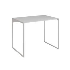 Imagem de Mesa Para Escritório Industrial Base Ferro Branco Tampo Mdp Branco 90X