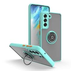 Imagem de Capa de telefone anti-queda fosca com anel magnético para Samsung Galaxy S22 Ultra S21FE S20 S8 S9 S10 Plus Note 20 10 9 8 A03 capa de suporte, azul celeste, para Samsung S21 Plus