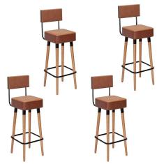 Imagem de Kit 4 Banquetas Barcelona Cor Café - Speciale Home Café
