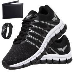 Imagem de Tenis Masculino Kit Carteira + Relogio Sapato Esportivo Veloz - GP, Pr