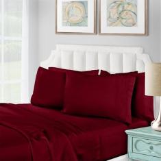 Imagem de Superior Jogo de lençol de algodão egípcio de 1200 fios, lençóis de quarto, itens essenciais para casa, roupa de cama de luxo, 1 lençol elástico com elástico alto, 1 lençol de cima, 2 fronhas,