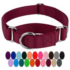 Imagem de Coleira Country Brook Petz Martingale para cães - Coleira de treinamento resistente sem fivela - Coleira para cães de serviço para todos os filhotes - Coleção vibrante e colorida (vinho, 2,5 cm,