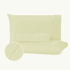 Imagem de Kit Jogo De Lençol King 03 Peças 400 Fios Fronha Ponto Palito - Monzil