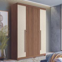 Imagem de Guarda-roupa Buriti Jatobá-areia 4 Portas 2 Gavetas Cabideiro E Pés