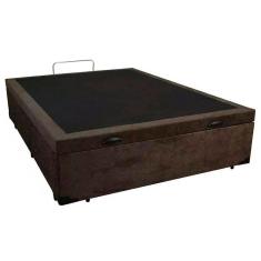 Imagem de Cama Box Baú Casal Suede Sereneprime Marrom 138x188x44