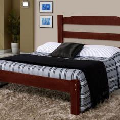 Imagem de Cama de Casal Veneza de Madeira Maciça Tauari Mogno