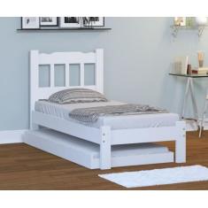 Imagem de Cama Solteiro Reforçada Perola Com Auxiliar Cor Branco - Nemargi