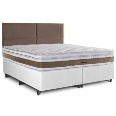 Imagem de Cama Box Com Painel Montável Herval King Amore, 67X193x203 Cm, Molas E
