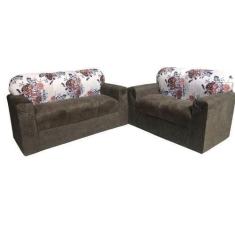Imagem de Conjunto de Sofá de 2 e 3 Lugares Marrom Estampado - AUREA DECOR