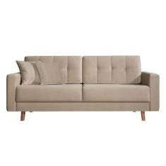 Imagem de Sofá 3 Lugares Acqua Veludo Marrom - Mobly