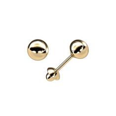 Imagem de Brinco bolinha classica bebe primeiro segundo furo 4mm ouro 18k k04505