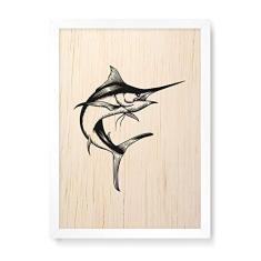 Imagem de Arte Maníacos Quadro Decorativo em Madeira Peixe Espada - 23x16,25cm (Moldura caixa em laca )