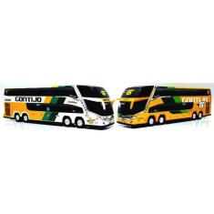 Imagem de Kit 2 Brinquedo Miniatura Ônibus Gontijo Coleções 30Cm