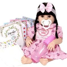 Imagem de Boneca Reborn Realista Laura Morena Com Acessórios + Bolsa - Cegonha R