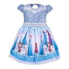 Imagem de Vestido Infantil Tema Princesa Frozen Luxo Aniversário