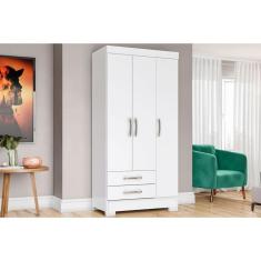 Imagem de Guarda Roupa 3 Portas E 2 Gavetas C/ Pés Briz Be16 Branco - Henn