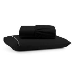 Imagem de Jogo De Lençol Solteiro Mirante 100% Algodão 2 Peças - Preto - Casa Sh