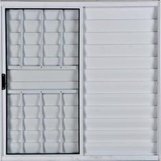 Imagem de Janela Veneziana de Alumínio 3 Folhas 1,00 X 1,00 Com Grade Cor Branco
