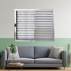 Imagem de Janela Veneziana de Alumínio 3 Folhas 100 x 80cm Linha Modular Esquadrias Bergame Brilhante