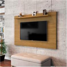 Imagem de Painel suspenso para tv até 50 polegadas largura 136 cm cor marrom com prateleira superior