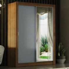 Imagem de Guarda-roupa Solteiro 2 Portas Com Espelho Rustic/Cinza