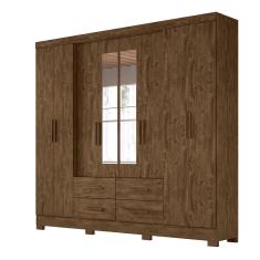 Imagem de Guarda Roupa 8 Portas com Espelho San Lorenzo Plus Castanho Wood 941331 Moval