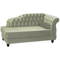 Imagem de Recamier Diva Chaise Capitone 160 cm Pes mdf Gane sl 940 Veludo Peer