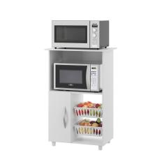 Imagem de Armário Multiuso com Fruteira e Nicho Forno Micro para Cozinha 62 x 96 Cm MDP Branco 0510 MENU