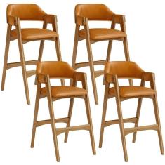 Imagem de Kit 04 Banquetas Altas Suran L02 Couríssimo Whisky