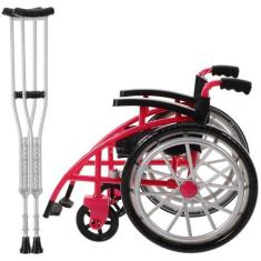 Imagem de Angoily Conjunto De Cadeira De Rodas E Muletas Para Boneca Cadeira De Rodas Em Miniatura Modelo De Cadeira De Rodas Dobrável Para Casa De Boneca Brinquedo Para Mini Cadeira De Rodas