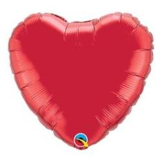 Imagem de Balão Metalizado Coração Vermelho Rubi - 18 Polegadas - Qualatex #23769