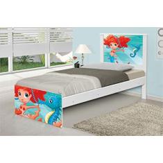Imagem de Cama Solteiro Adesivada Sereia Ruiva