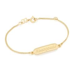 Imagem de Pulseira De Ouro 18K Feminina Com Pingentes Berloques Infantil Abençoa