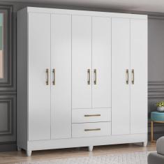 Imagem de Guarda Roupas Casal Com 6 Portas Panamá Branco