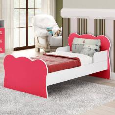 Imagem de Mini Cama Infantil com Proteção Lateral Arco-íris DJD Móveis Rosa/Branco