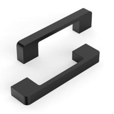 Imagem de KNOKLOCK Pacote com 10 puxadores de armário de cozinha 3,75 polegadas (96 mm) puxadores de armário de cozinha preto fosco puxadores de gaveta para armário guarda-roupa