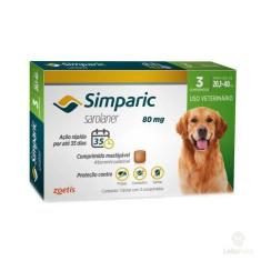Imagem de Antipulgas Zoetis Simparic 80mg para Cães 20 a 40Kg - 3 Comprimidos