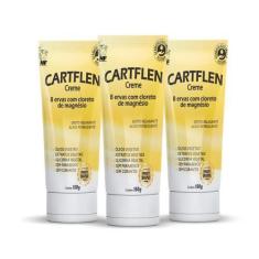 Imagem de Kit 3 Cartflen Creme Massagem Cloreto De Magnesio 150G - Hf Suplements