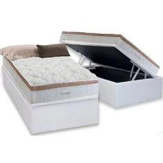 Imagem de Conjunto: box bau + colchão herval de molas ensacadas toronto 88x188x6