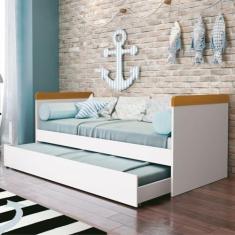 Imagem de Bicama Solteiro para Quarto Infantil Nuth Branco Fosco/Savana