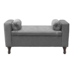 Imagem de Recamier Baú Félix 160cm material sintético Cinza - Dominic Decor