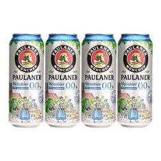 Imagem de Cerveja Paulaner Weiss Zero Álcool Lata 500ml (4 Unidades)