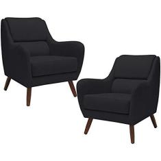 Imagem de Kit 02 Poltronas Decorativa de Sala de Estar e Recepção Gooby D02 Veludo  B-300 - Lyam Decor