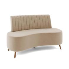 Imagem de Sofá 2 Lugares Living 160cm Pé Palito Maraú Veludo Bege K01 - D'Rossi