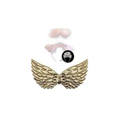 Imagem de Fantasia Infantil De Anjo Tiara Com Led E Asa Dourada